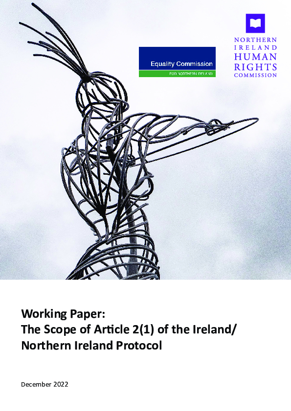 NIHRC and ECNI Working Paper: The Scope of Article 2(1) of the Ireland/Northern Ireland Protocol