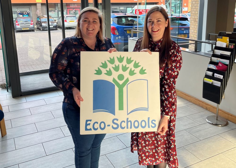 <p>Picture: Charlene McKeown (Environmental Education Manager, Keep Northern Ireland Beautiful), Lisa Wilson (Senior Engagement and Communications Officer, NIHRC)</p>